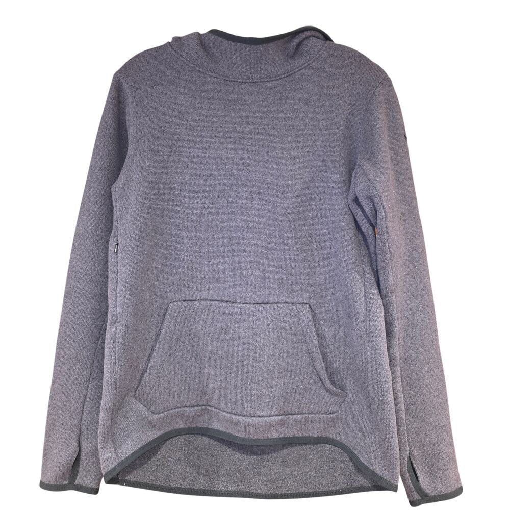 Nike‎ fleece lined, grey, hi low hoodie with thumb holes sz M